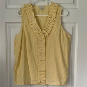 Yellow Striped Sleeveless Top